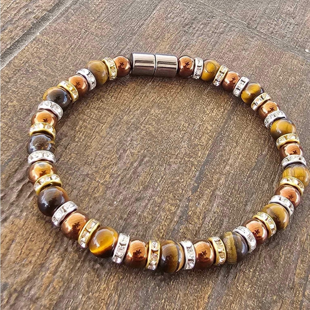 Yellow Tiger Eye Magnetic Bracelet or Anklet